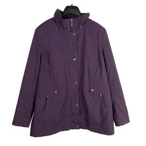 Sears Classic Purple All-Weather Hooded Parka Jacket Large